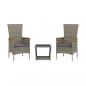 Preview: 3-tlg. Garten-Essgruppe mit Kissen Grau Poly Rattan