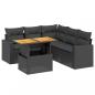 Preview: 6-tlg. Garten-Sofagarnitur mit Kissen Schwarz Poly Rattan