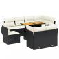 Preview: 9-tlg. Garten-Sofagarnitur mit Kissen Schwarz Poly Rattan