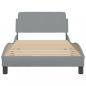 Preview: Bettgestell mit Kopfteil Hellgrau 100x200 cm Stoff