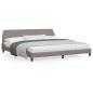 Preview: ARDEBO.de - Bettgestell mit Kopfteil Taupe 200x200 cm Stoff