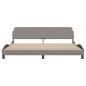 Preview: Bettgestell mit Kopfteil Taupe 200x200 cm Stoff