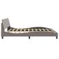 Preview: Bettgestell mit Kopfteil Taupe 200x200 cm Stoff