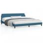 Preview: ARDEBO.de - Bettgestell mit Kopfteil Blau 200x200 cm Samt