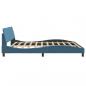 Preview: Bettgestell mit Kopfteil Blau 200x200 cm Samt