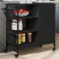 Preview: ARDEBO.de - Küchenwagen Schwarz 87,5x38,5x84,5 cm Holzwerkstoff