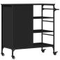 Preview: Küchenwagen Schwarz 87,5x38,5x84,5 cm Holzwerkstoff