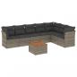 Preview: 8-tlg. Garten-Sofagarnitur mit Kissen Grau Poly Rattan