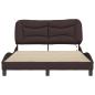 Preview: Bettgestell mit LED Dunkelbraun 140x190 cm Stoff