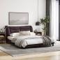 Preview: Bettgestell mit LED Dunkelbraun 160x200 cm Stoff