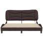 Preview: Bettgestell mit LED Dunkelbraun 160x200 cm Stoff