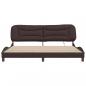 Preview: Bettgestell mit LED Dunkelbraun 200x200 cm Stoff