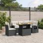 Preview: ARDEBO.de - 6-tlg. Garten-Sofagarnitur mit Kissen Schwarz Poly Rattan