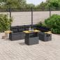 Preview: ARDEBO.de - 7-tlg. Garten-Sofagarnitur mit Kissen Schwarz Poly Rattan