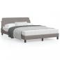 Preview: ARDEBO.de - Bettgestell mit Kopfteil Taupe 140x190 cm Stoff