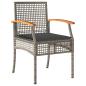 Preview: 5-tlg. Garten-Essgruppe mit Kissen Grau Poly Rattan