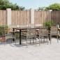 Preview: ARDEBO.de - 9-tlg. Garten-Essgruppe mit Kissen Grau Poly Rattan