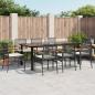 Preview: ARDEBO.de - 9-tlg. Garten-Essgruppe mit Kissen Schwarz Poly Rattan
