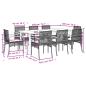 Preview: 9-tlg. Garten-Essgruppe mit Kissen Schwarz Poly Rattan