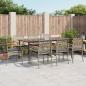 Preview: ARDEBO.de - 9-tlg. Garten-Essgruppe mit Kissen Grau Poly Rattan