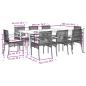 Preview: 9-tlg. Garten-Essgruppe mit Kissen Schwarz Poly Rattan
