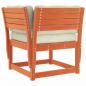 Preview: Garten-Ecksofa mit Kissen Wachsbraun Massivholz Kiefer
