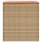 Preview: Gartentruhe Beige 110x50x54 cm Poly Rattan Akazienholz