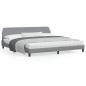 Preview: ARDEBO.de - Bettgestell mit Kopfteil Hellgrau 200x200 cm Stoff