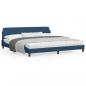 Preview: ARDEBO.de - Bettgestell ohne Matratze Blau 200x200 cm Stoff