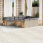 Preview: ARDEBO.de - 11-tlg. Garten-Sofagarnitur mit Kissen Beige Poly Rattan
