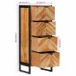Preview: Badschrank 40x30x100 cm Massivholz Akazie und Eisen