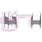 Preview: 3-tlg. Garten-Essgruppe mit Kissen Braun Poly Rattan