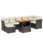 Preview: 8-tlg. Garten-Sofagarnitur mit Kissen Schwarz Poly Rattan
