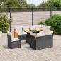 Preview: ARDEBO.de - 9-tlg. Garten-Sofagarnitur mit Kissen Schwarz Poly Rattan