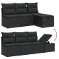 Preview: 8-tlg. Garten-Sofagarnitur mit Kissen Schwarz Poly Rattan