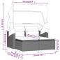 Preview: Gartensofa 2-Sitzer mit Dach und Hockern Schwarz Poly Rattan