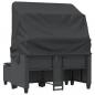 Preview: Gartensofa 2-Sitzer mit Dach und Hockern Schwarz Poly Rattan