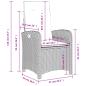 Preview: 5-tlg. Garten-Essgruppe mit Kissen Grau Poly Rattan