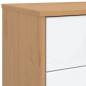 Preview: Nachttisch OLDEN Weiß und Braun Massivholz Kiefer