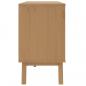 Preview: Schubladenschrank OLDEN Grau und Braun Massivholz Kiefer