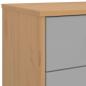 Preview: Schubladenschrank OLDEN Grau und Braun Massivholz Kiefer