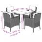 Preview: 5-tlg. Garten-Essgruppe mit Kissen Beige Poly Rattan