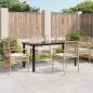 Preview: ARDEBO.de - 5-tlg. Garten-Essgruppe mit Kissen Beige Poly Rattan