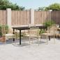 Preview: ARDEBO.de - 7-tlg. Garten-Essgruppe mit Kissen Beige Poly Rattan
