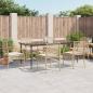 Preview: ARDEBO.de - 7-tlg. Garten-Essgruppe mit Kissen Beige Poly Rattan