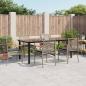 Preview: ARDEBO.de - 7-tlg. Garten-Essgruppe mit Kissen Grau Poly Rattan