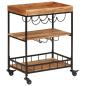 Preview: Barwagen 60x40x80 cm Massivholz Akazie und Eisen