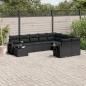 Preview: ARDEBO.de - 10-tlg. Garten-Sofagarnitur mit Kissen Schwarz Poly Rattan