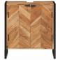 Preview: Badschrank 55x35x60 cm Massivholz Akazie und Eisen