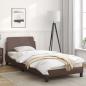 Preview: Bettgestell mit Kopfteil Braun 90x190 cm Kunstleder